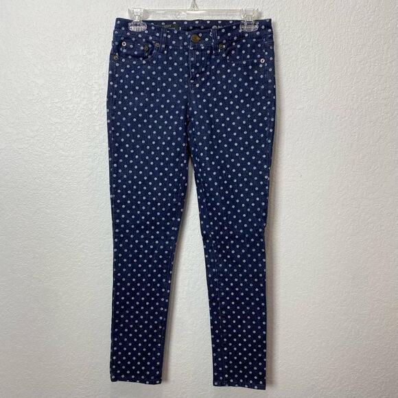 J. Crew Women’s Polka Dot Toothpick Ankle Jeans Size 27 - Picture 1 of 8